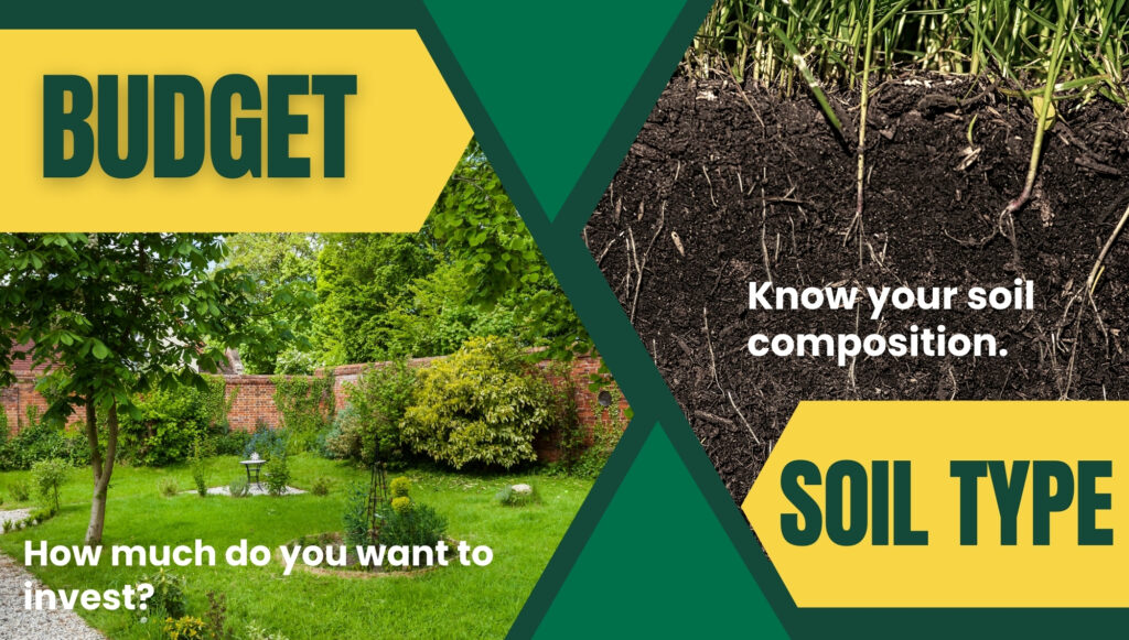 Budget and know your soil type